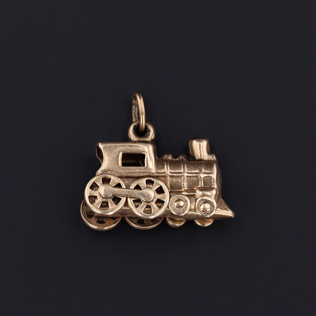 14k Gold Train Charm | Train Charm - Trademark Antiques
