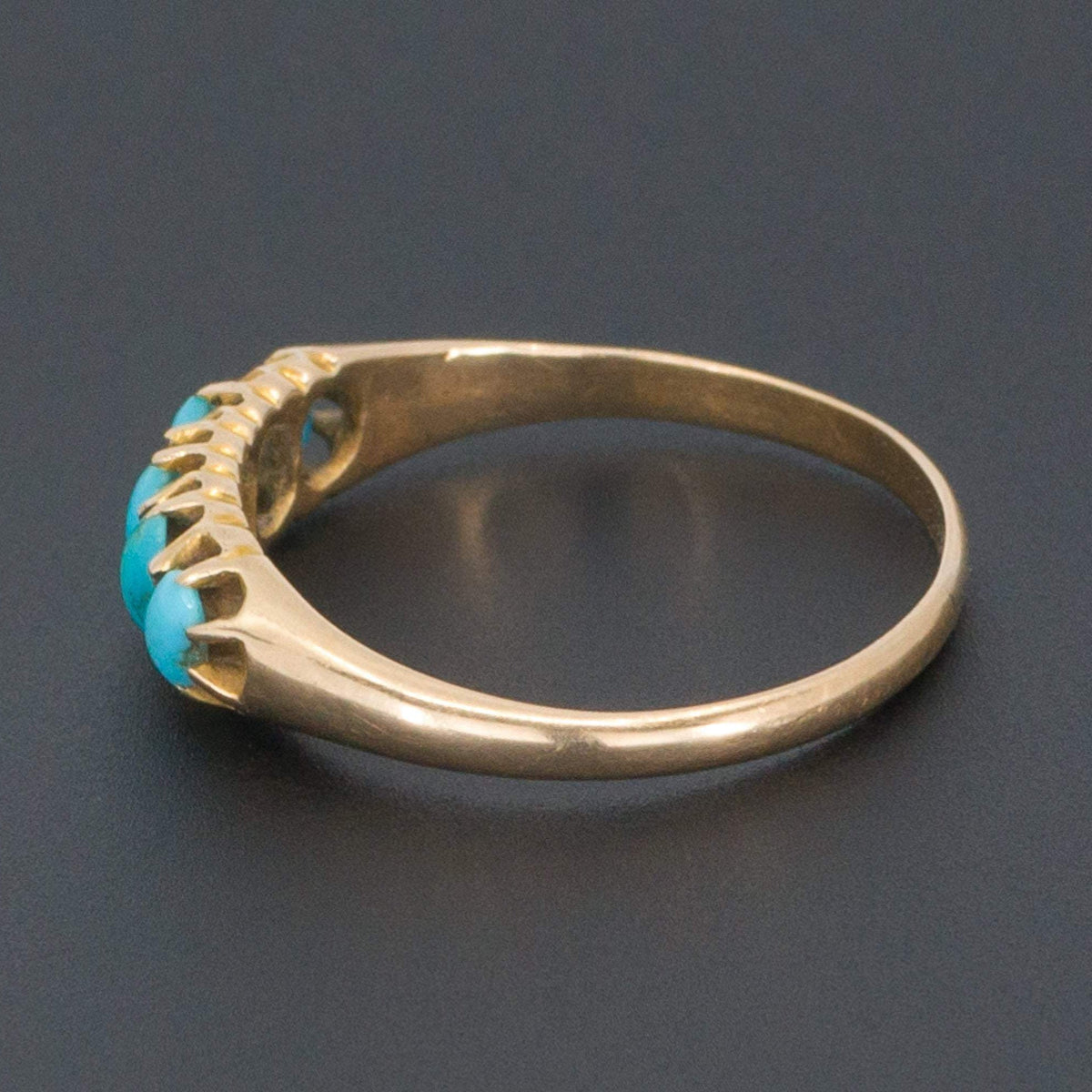 14k Gold Turquoise Ring | Antique Turquoise Ring - Trademark Antiques