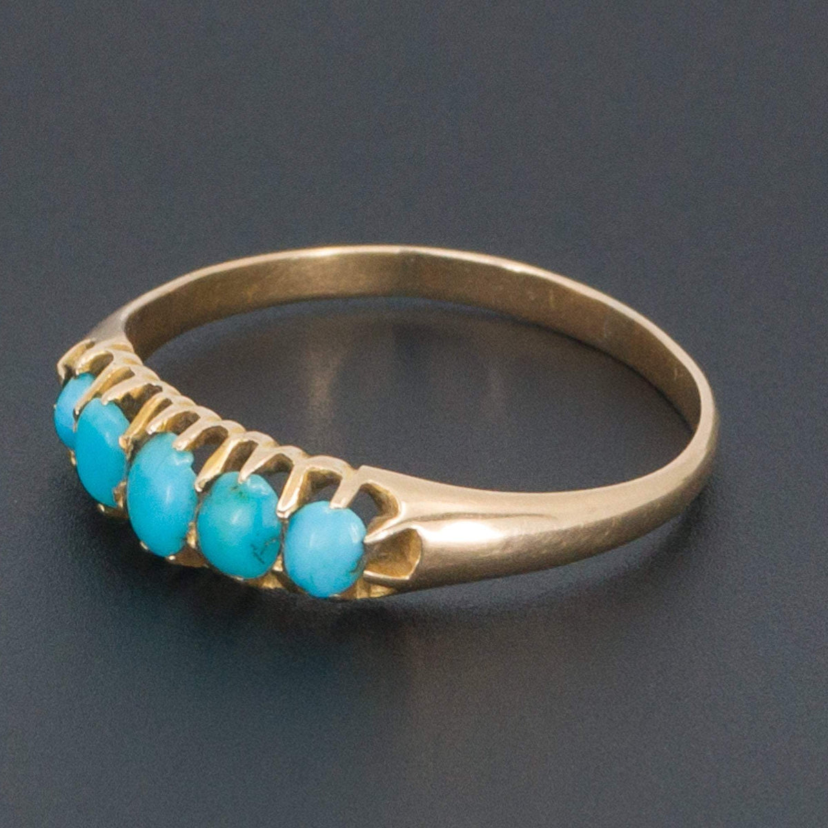 14k Gold Turquoise Ring | Antique Turquoise Ring - Trademark Antiques