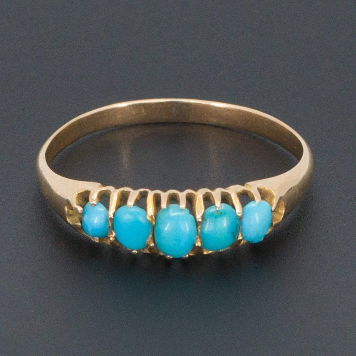 14k Gold Turquoise Ring | Antique Turquoise Ring - Trademark Antiques