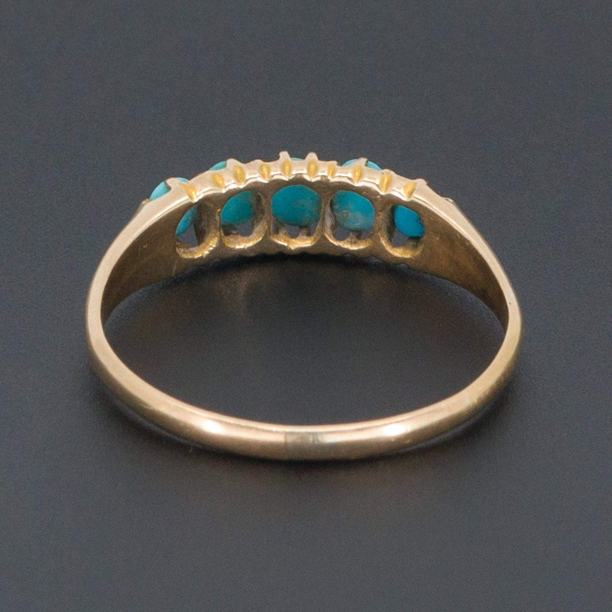 14k Gold Turquoise Ring | Antique Turquoise Ring - Trademark Antiques