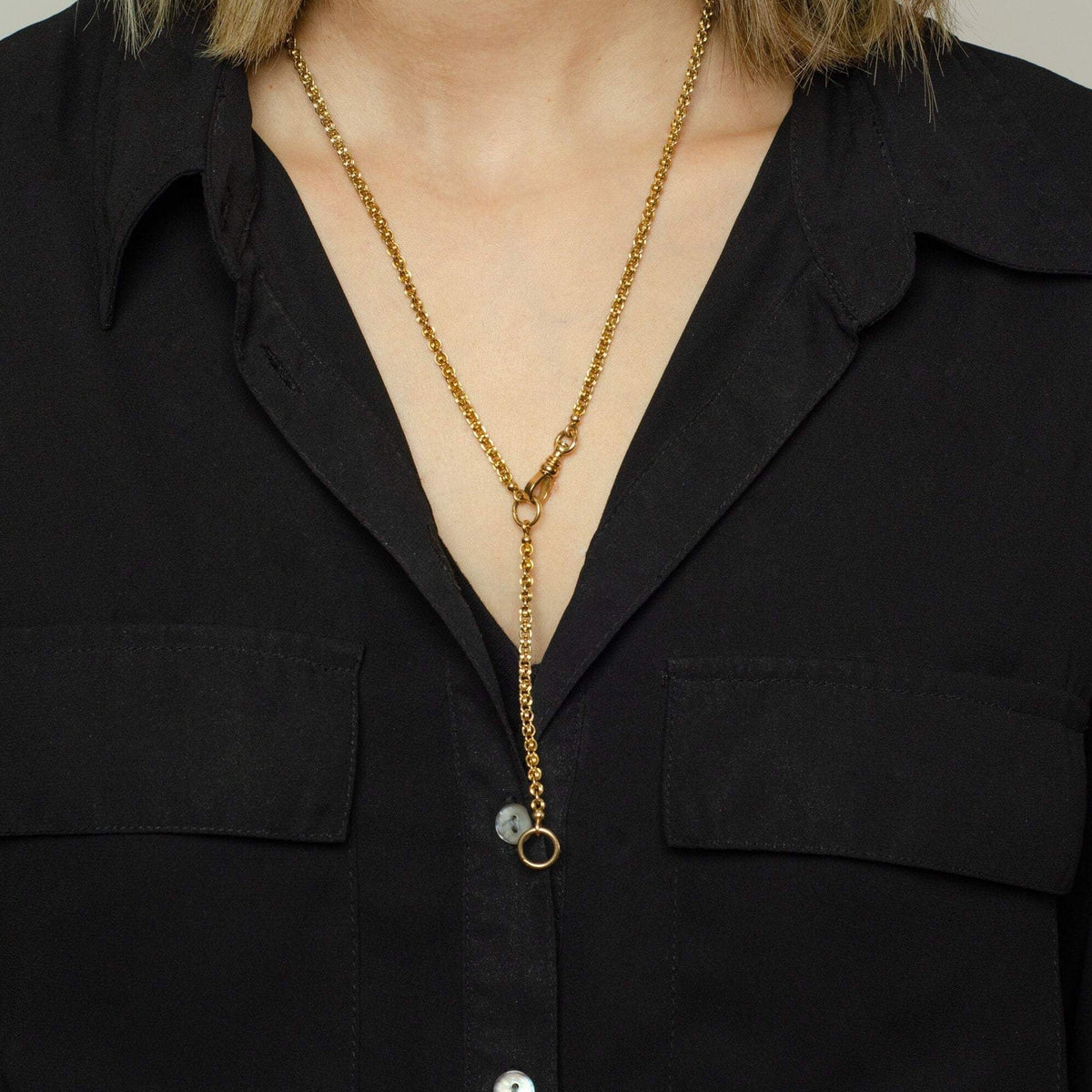 14k Gold Watch Chain Necklace | Antique Watch Chain - Trademark Antiques