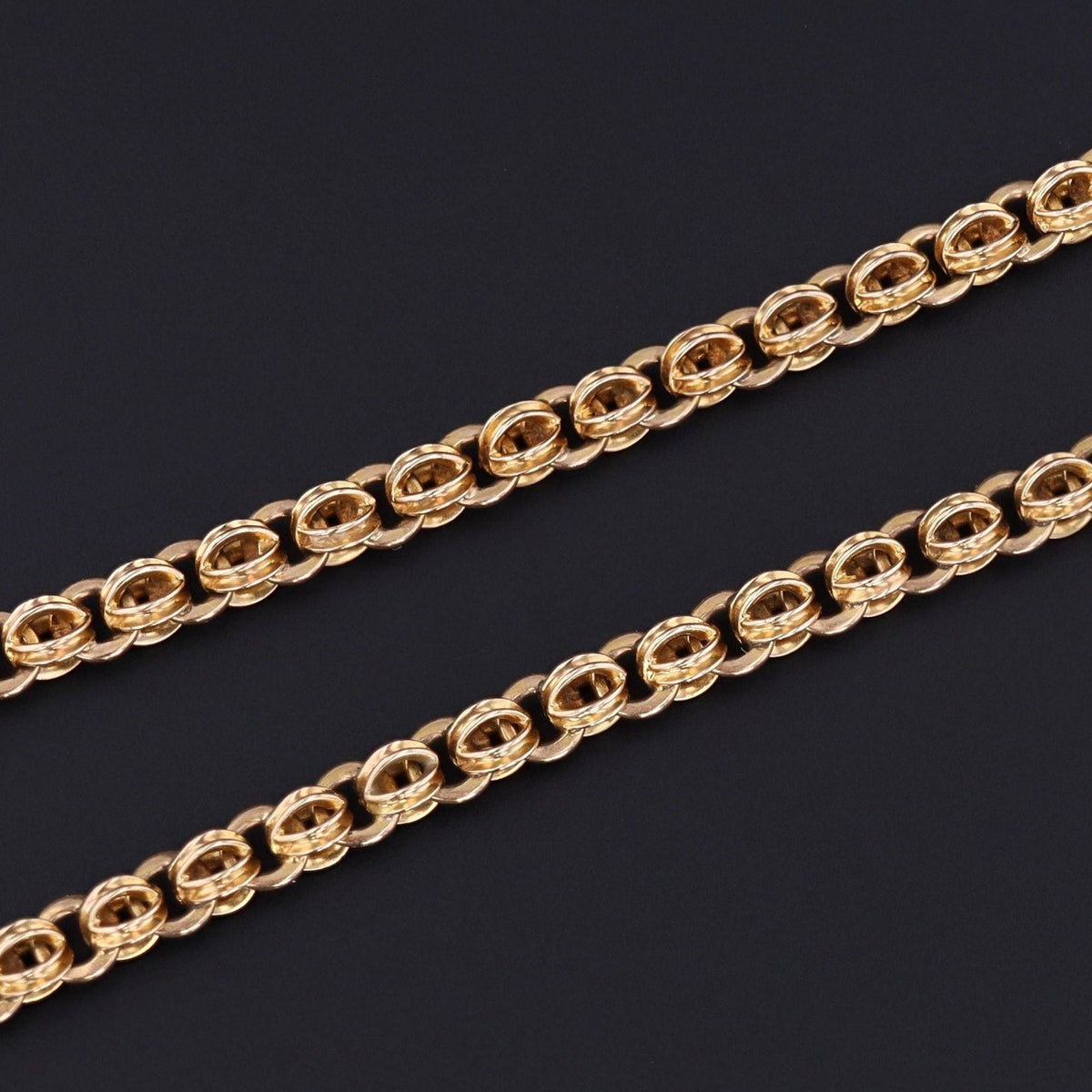 14k Gold Watch Chain Necklace | Antique Watch Chain - Trademark Antiques