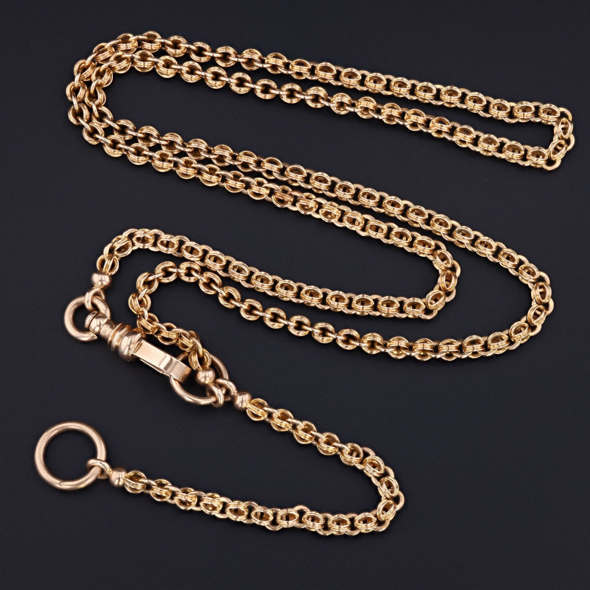 14k Gold Watch Chain Necklace | Antique Watch Chain - Trademark Antiques