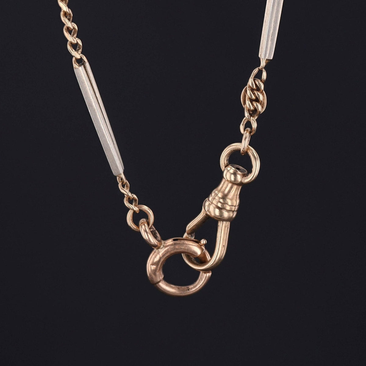 14k Gold Watch Chain Necklace | Vintage Watch Chain - Trademark Antiques