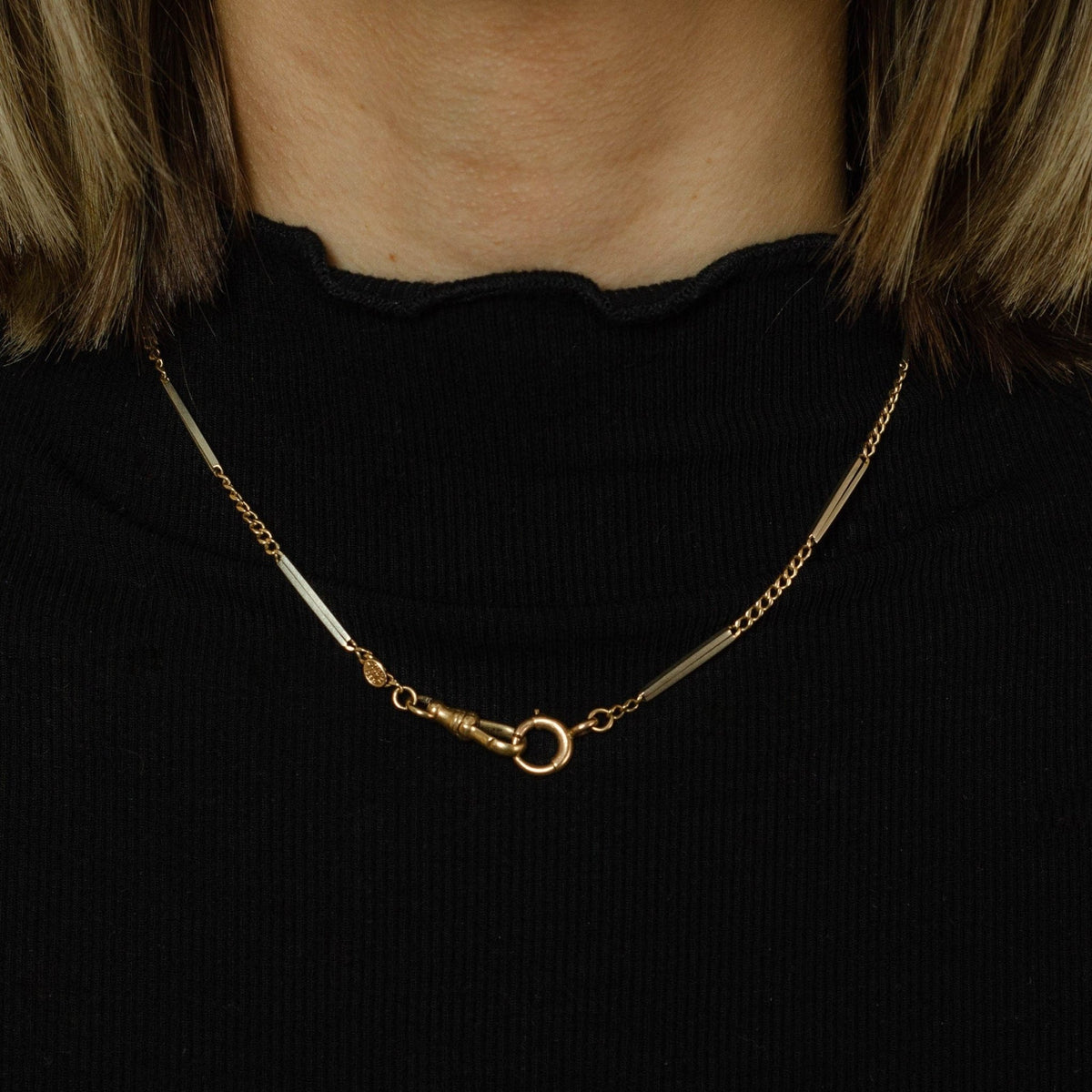 14k Gold Watch Chain Necklace | Vintage Watch Chain - Trademark Antiques