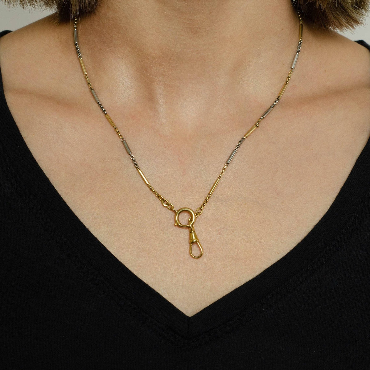 14k Gold Watch Chain Necklace | Vintage Watch Chain - Trademark Antiques