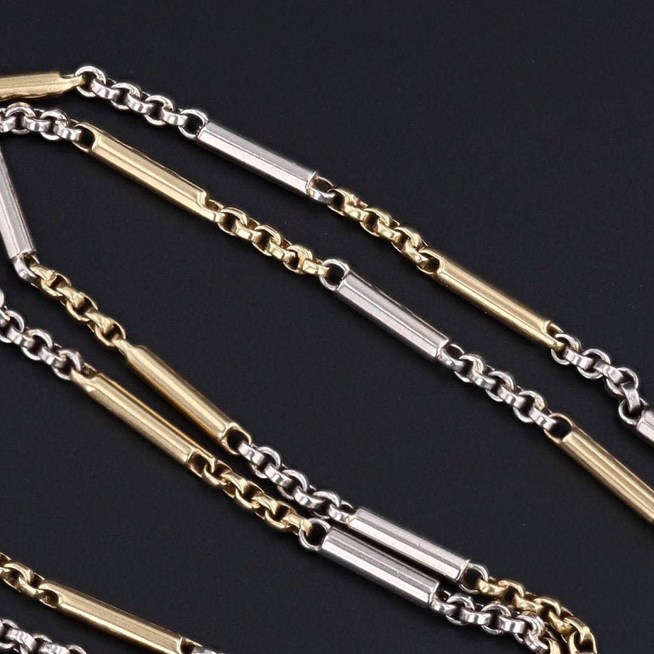 14k Gold Watch Chain Necklace | Vintage Watch Chain - Trademark Antiques