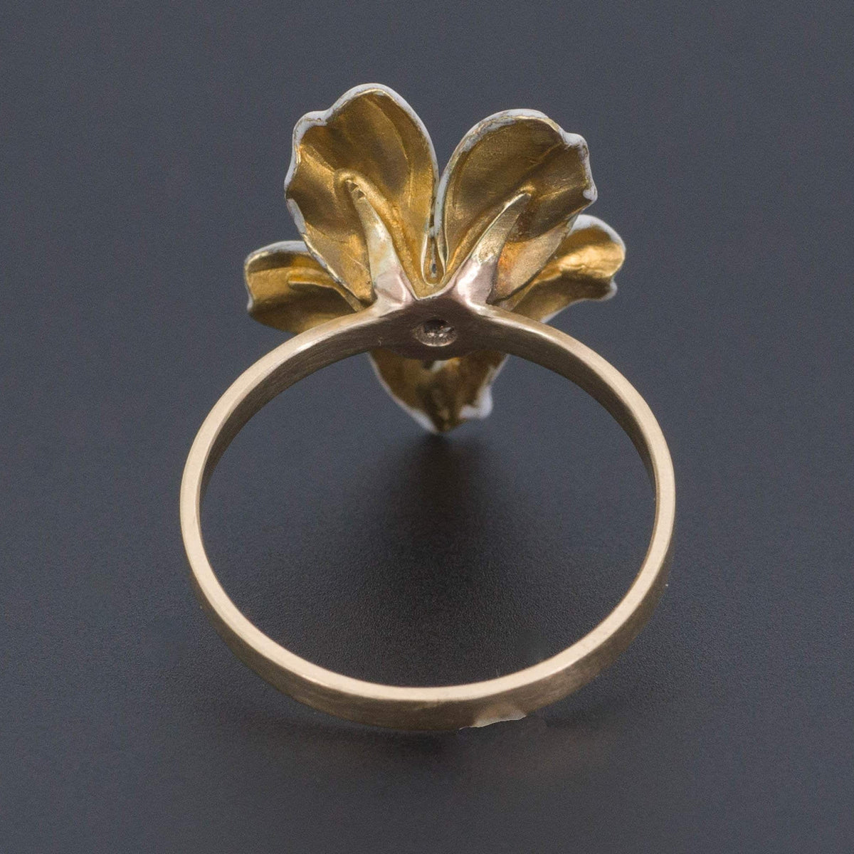 14k Gold White Violet Ring | 14k Gold Ring - Trademark Antiques