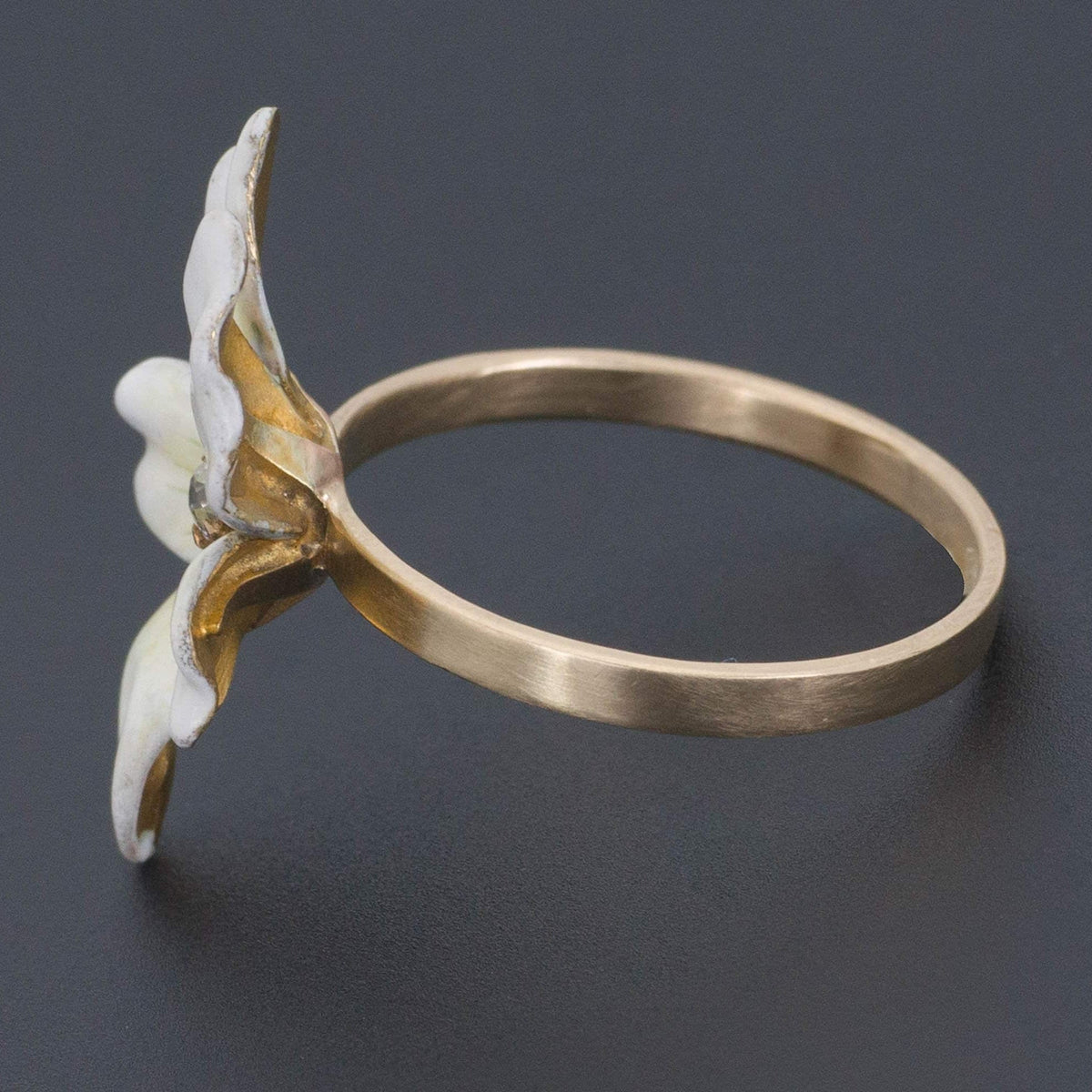 14k Gold White Violet Ring | 14k Gold Ring - Trademark Antiques