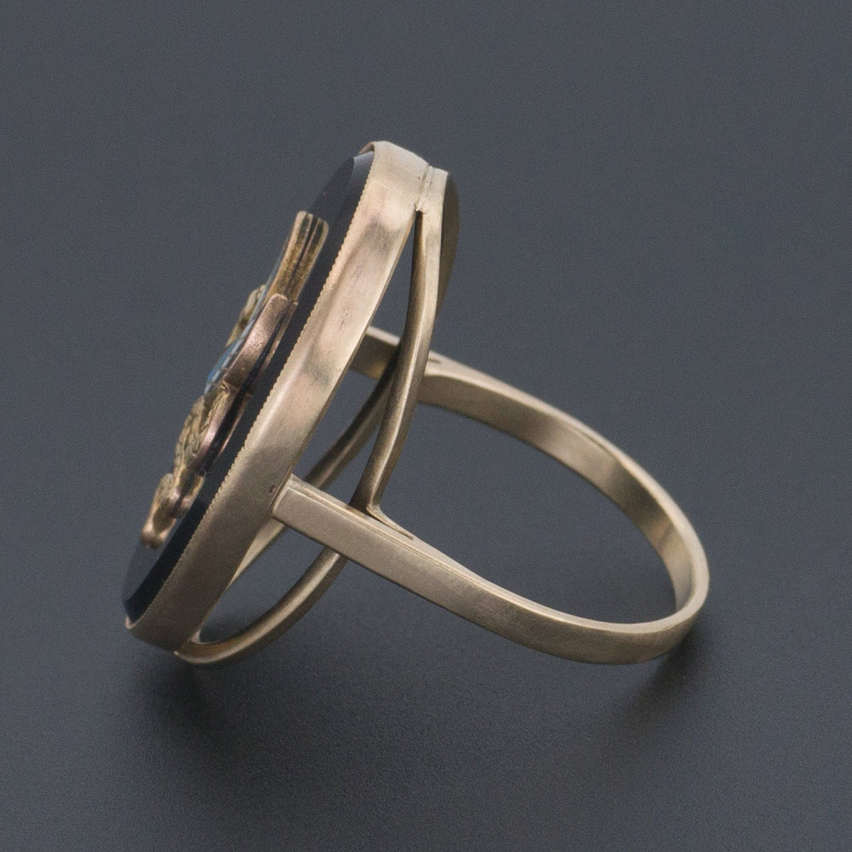 14k Gold Winged Serpent Ring | Egyptian Revival Ring - Trademark Antiques