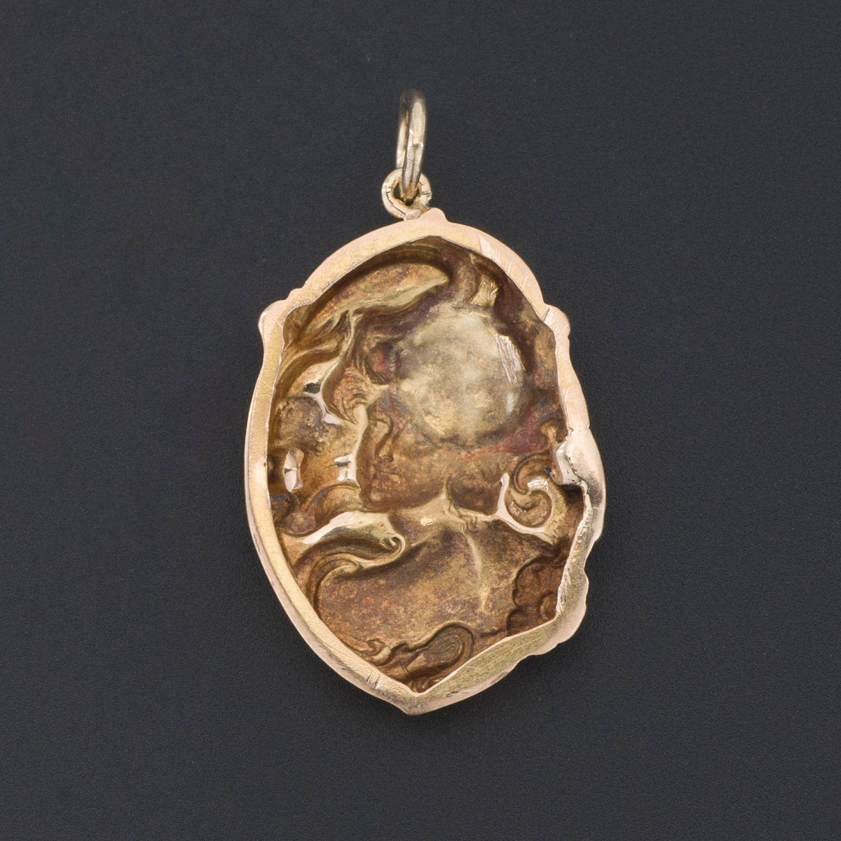 14k Gold Woman Pendant | Art Nouveau Pendant - Trademark Antiques