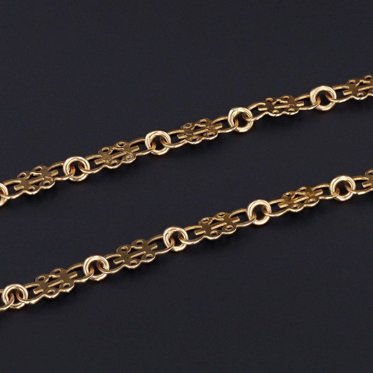 18k Gold Chain | Vintage Fancy Chain - Trademark Antiques