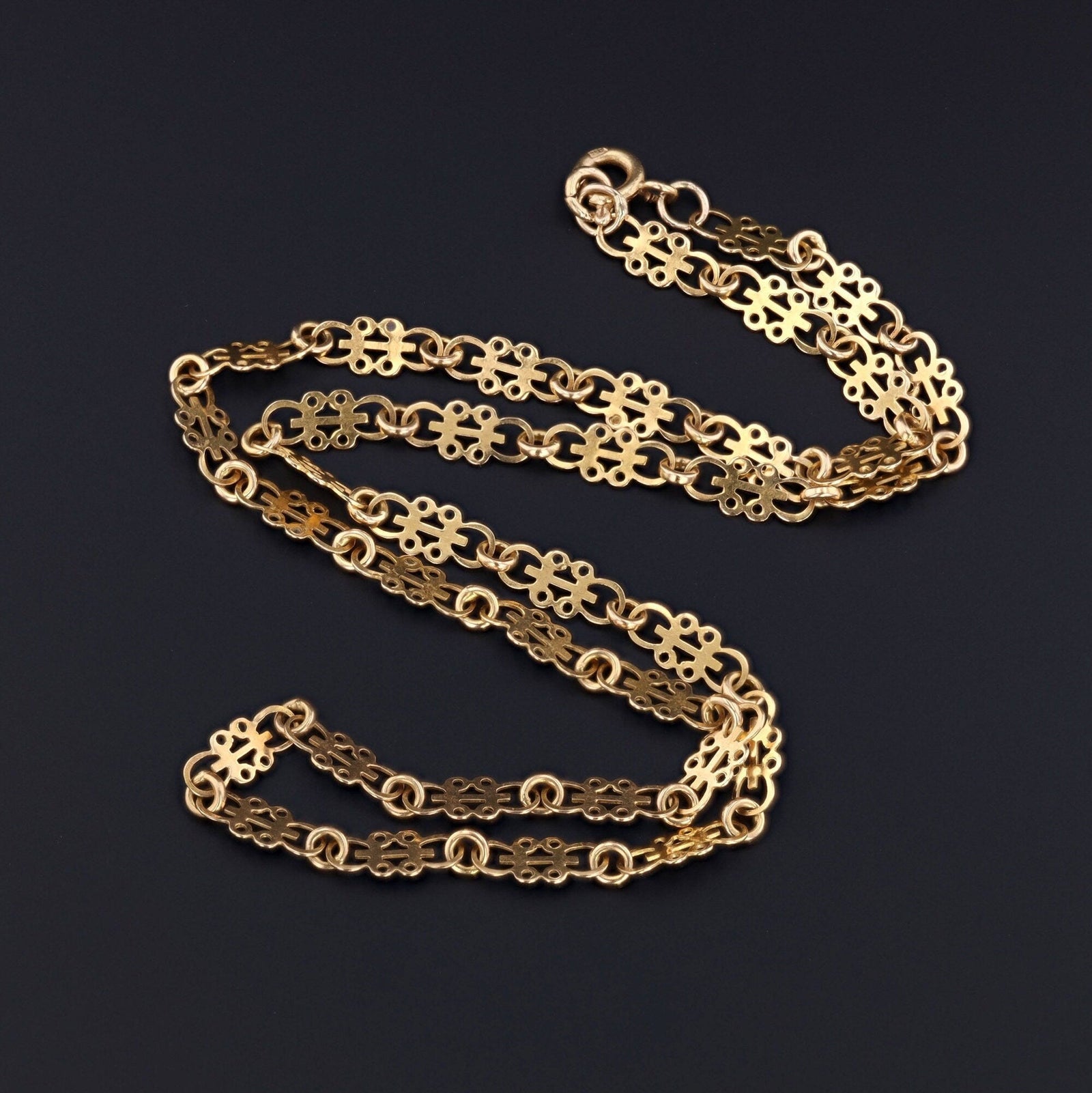 18k Gold Chain | Vintage Fancy Chain - Trademark Antiques