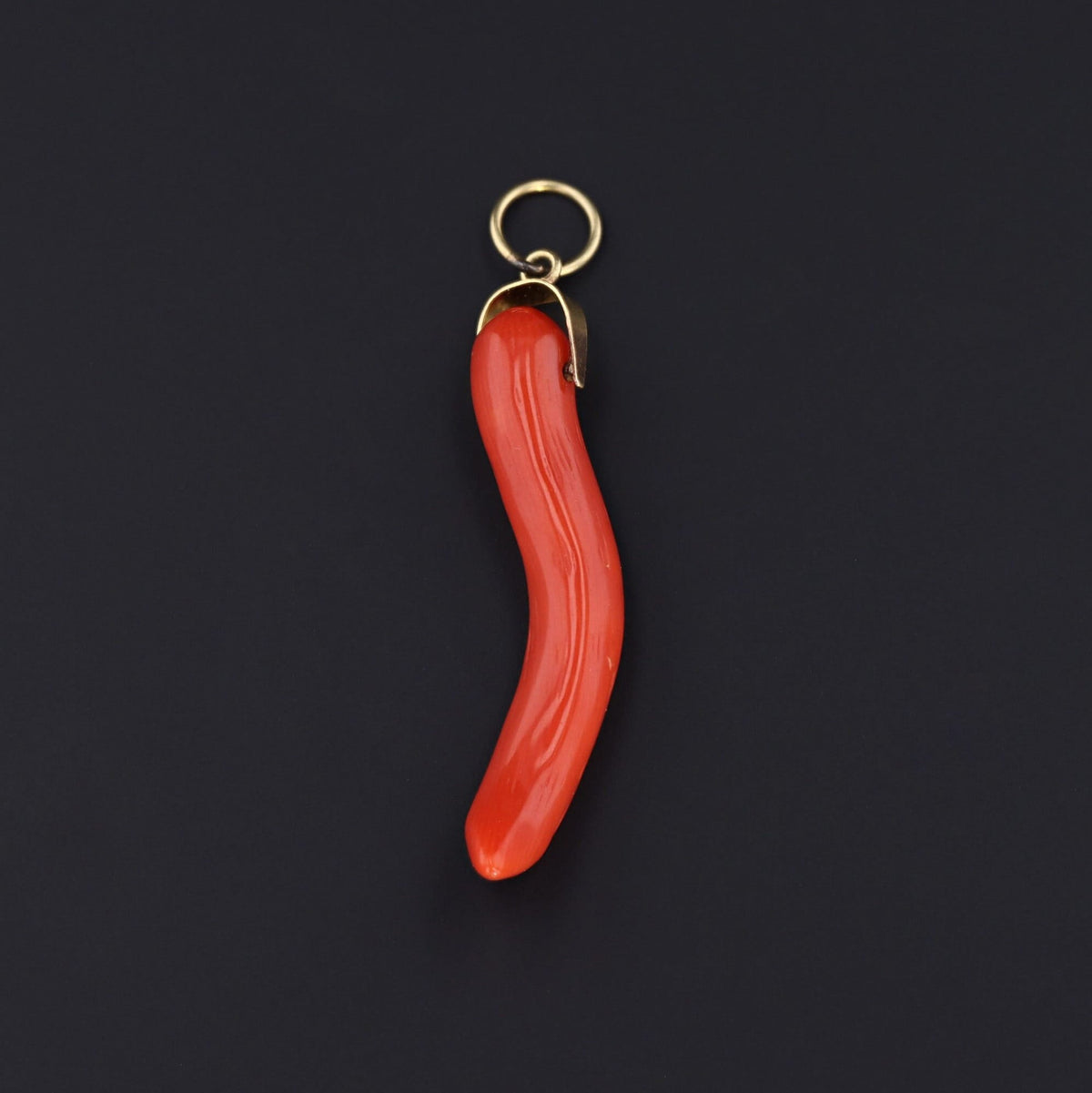18k Gold Cornicello or Cornetto Charm | Lucky Charm - Trademark Antiques