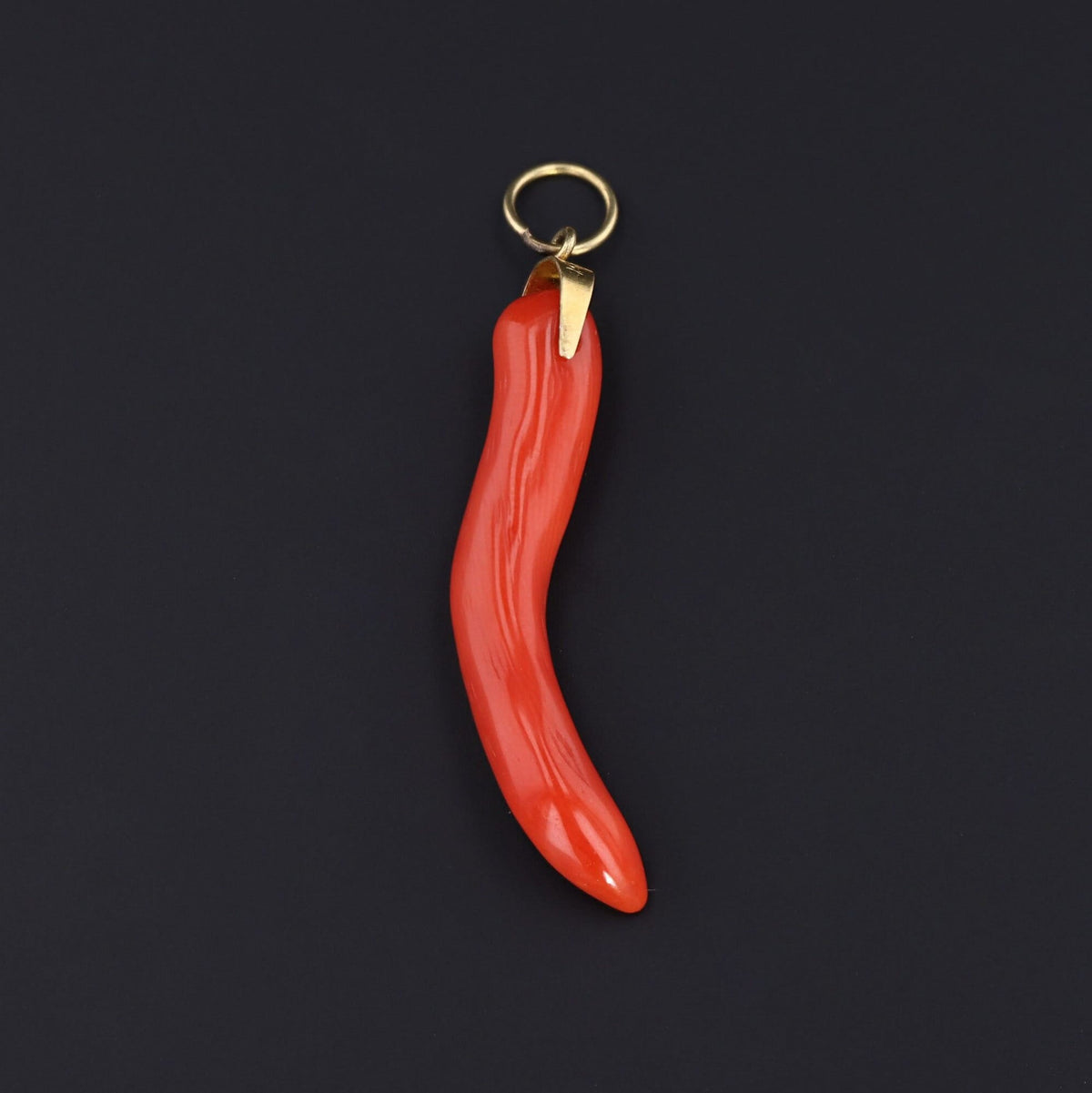 18k Gold Cornicello or Cornetto Charm | Lucky Charm - Trademark Antiques