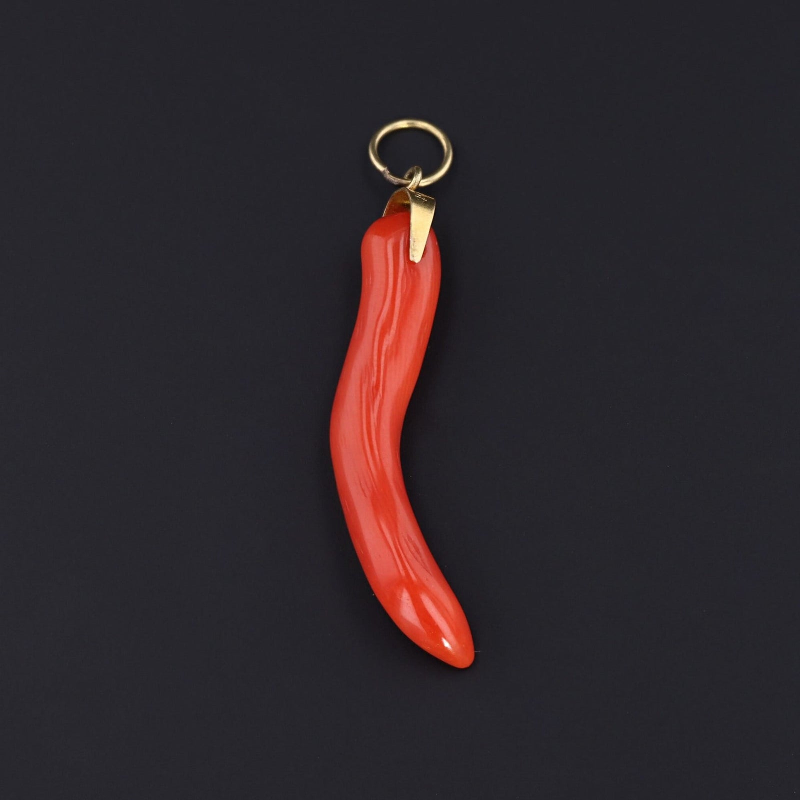 18k Gold Cornicello or Cornetto Charm | Lucky Charm - Trademark Antiques