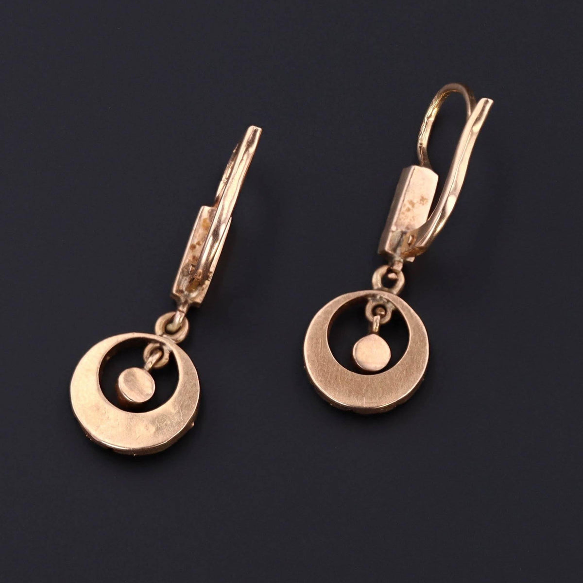 18k Gold Earrings | Vintage Dangle Earrings - Trademark Antiques