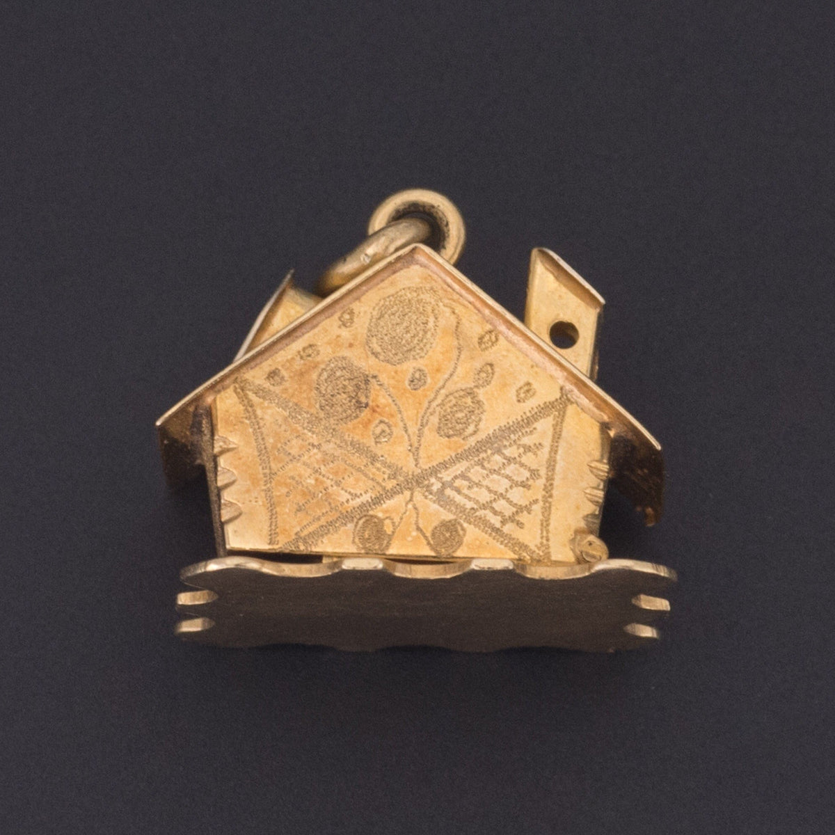 18k Gold House Charm | Vintage 18k Gold Charm - Trademark Antiques