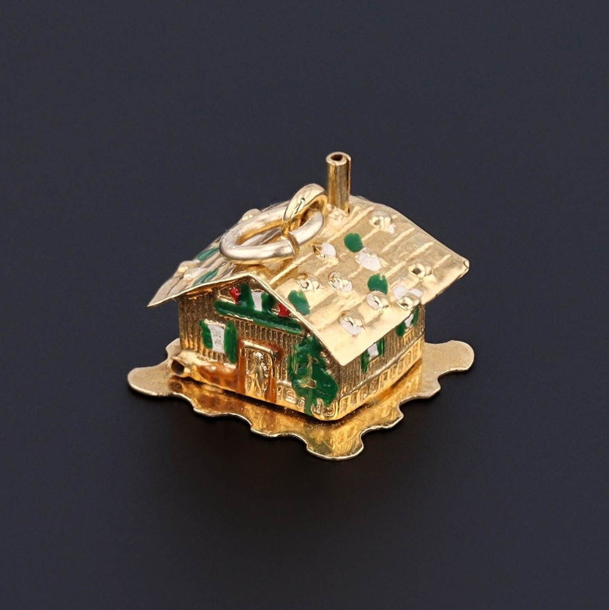 18k Gold House Charm | Vintage 18k Gold Charm - Trademark Antiques