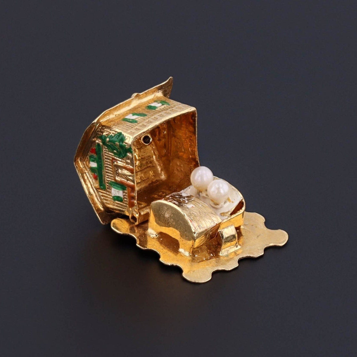 18k Gold House Charm | Vintage 18k Gold Charm - Trademark Antiques