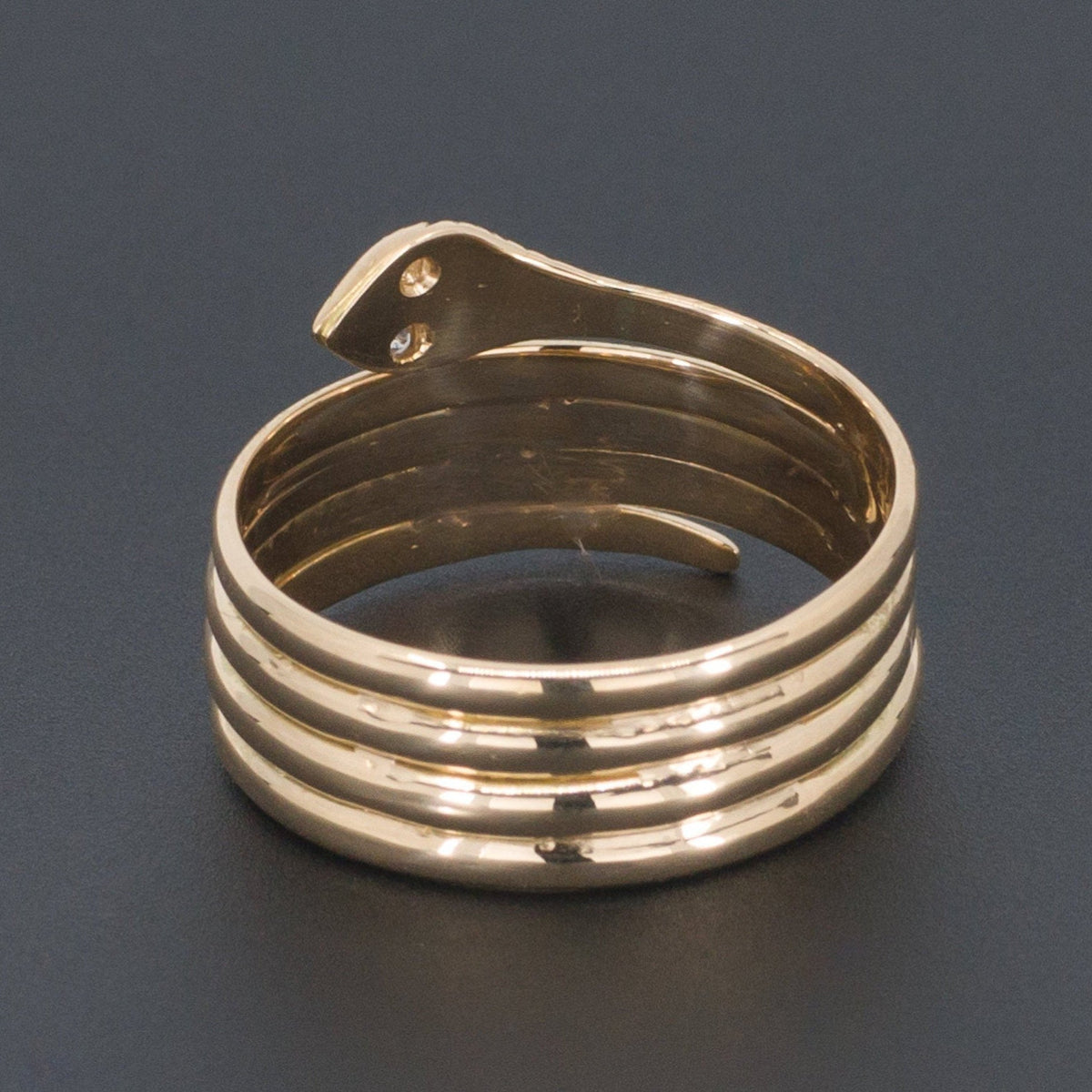 18k Gold Snake Ring | Antique 18k Gold Snake Ring - Trademark Antiques