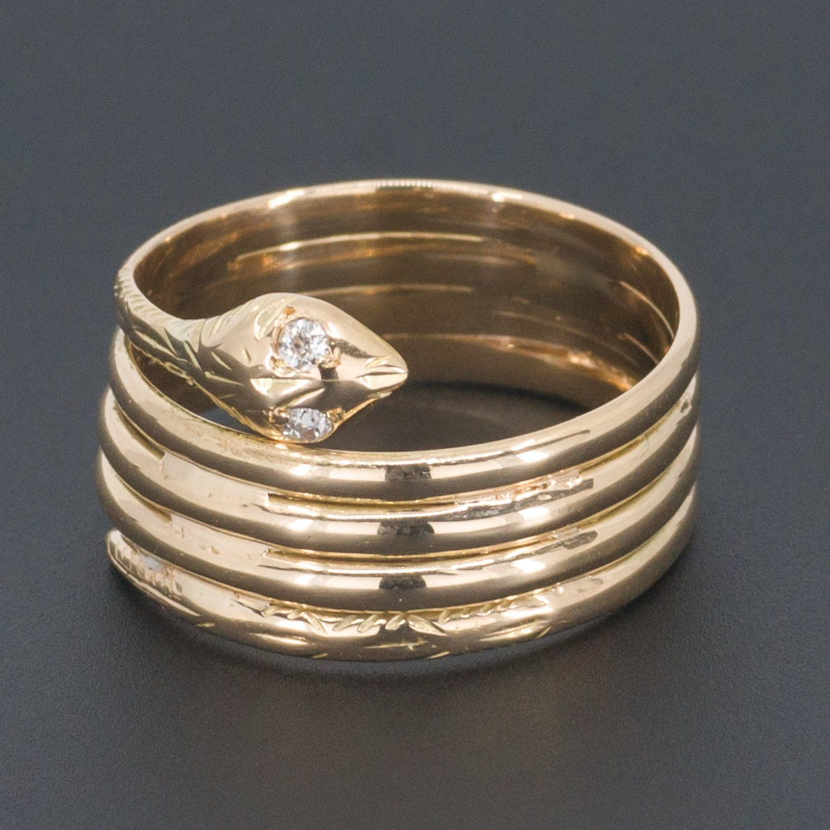 18k Gold Snake Ring | Antique 18k Gold Snake Ring - Trademark Antiques