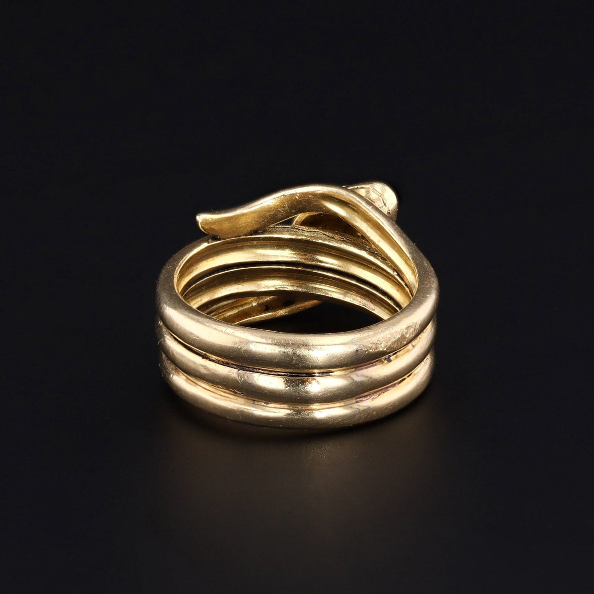 18k Gold Snake Ring | Vintage 18k Gold Snake Ring - Trademark Antiques