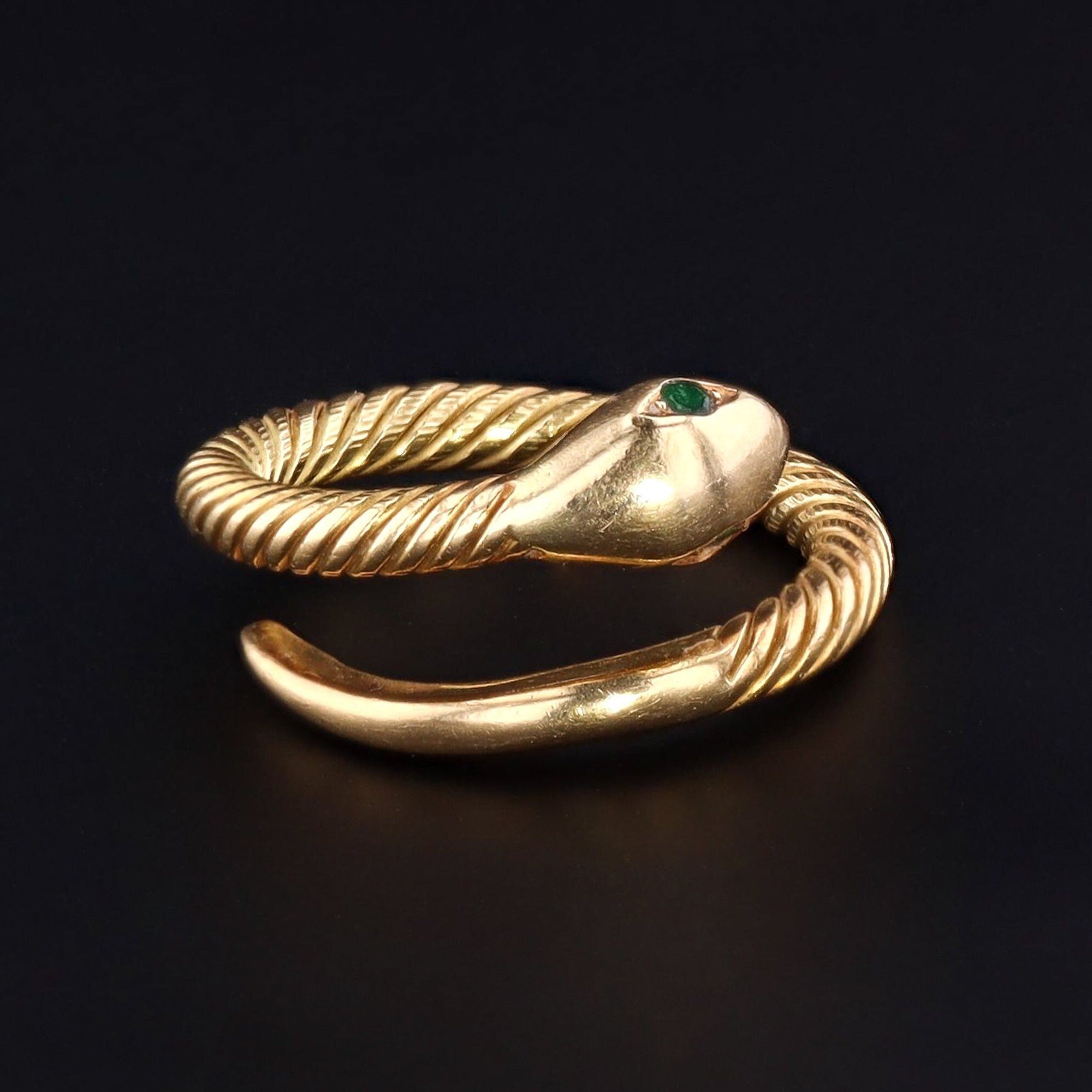 18k Gold Snake Ring | Vintage 18k Gold Snake Ring - Trademark Antiques