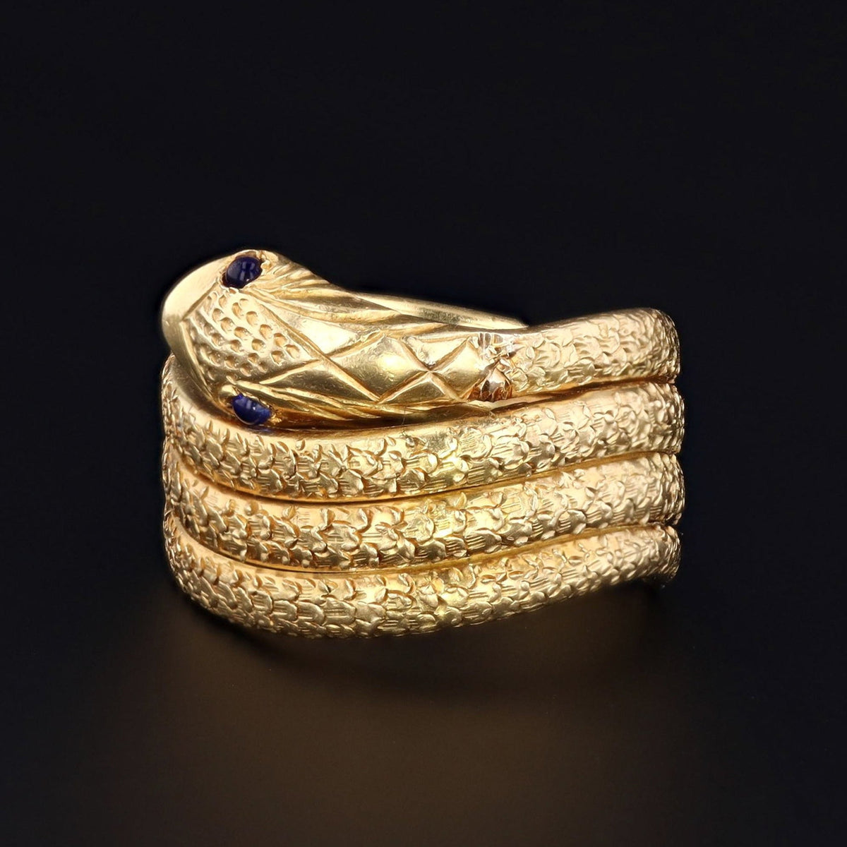 18k Gold Snake Ring | Vintage 18k Gold Snake Ring - Trademark Antiques