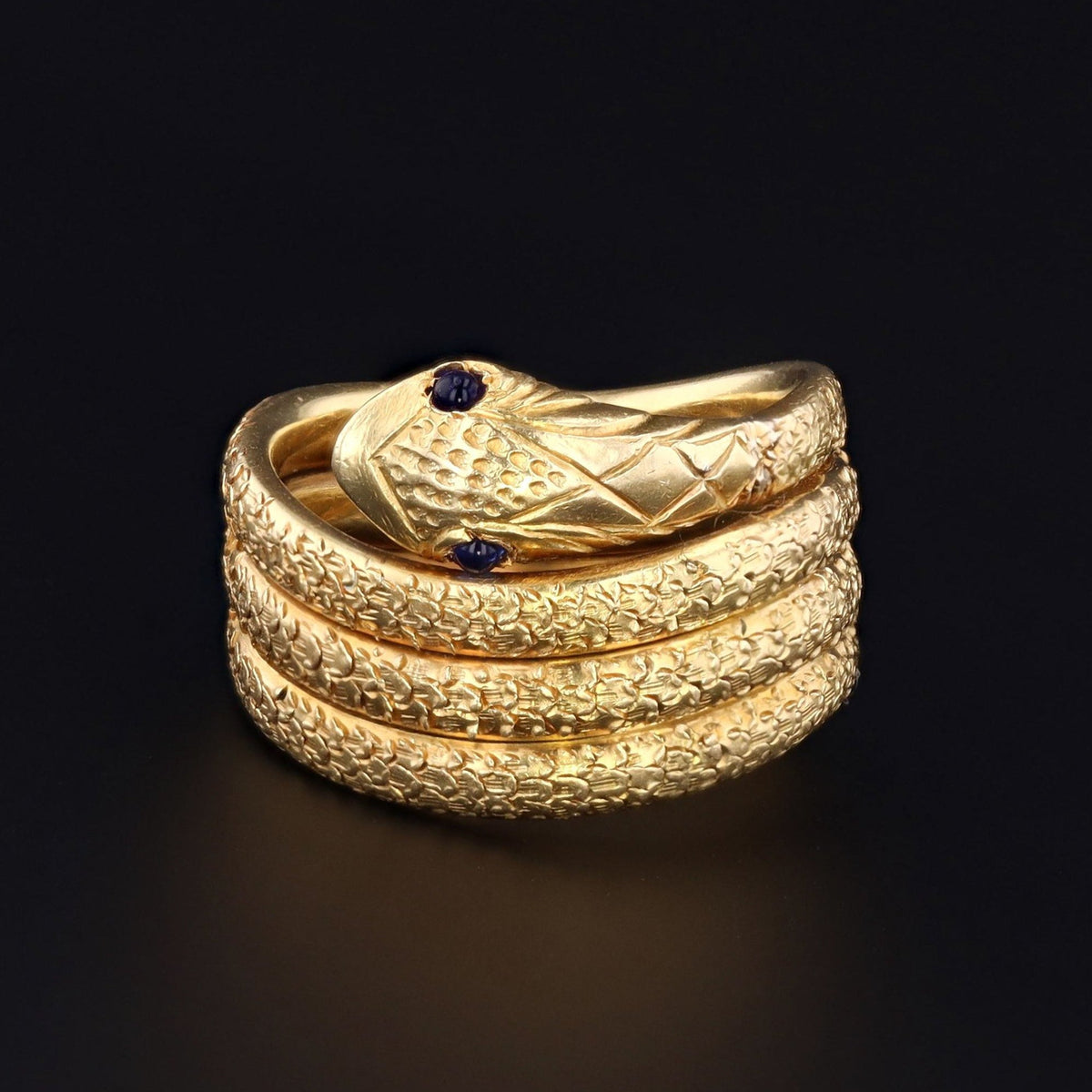 18k Gold Snake Ring | Vintage 18k Gold Snake Ring - Trademark Antiques