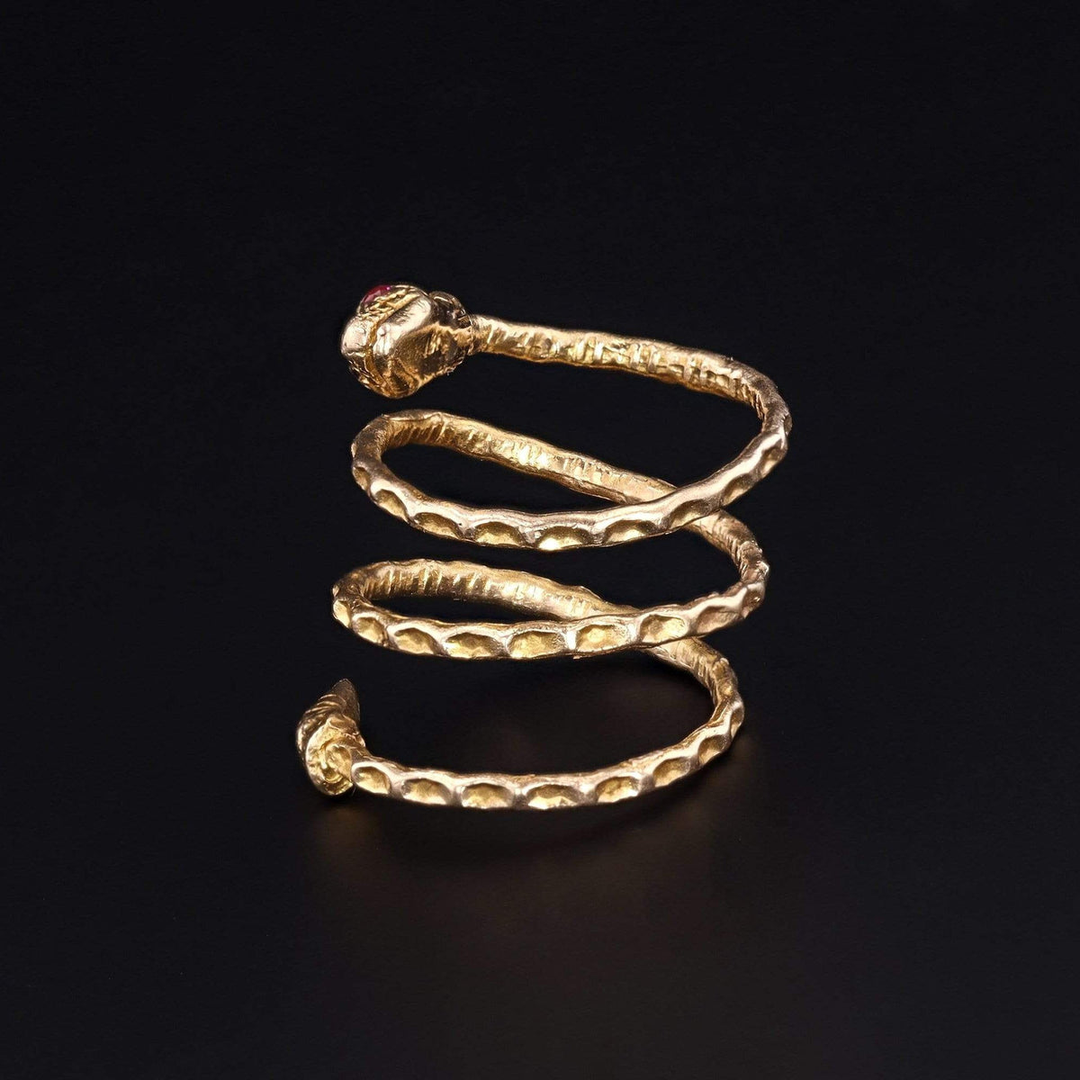 18k Gold Snake Ring | Vintage 18k Gold Snake Ring - Trademark Antiques