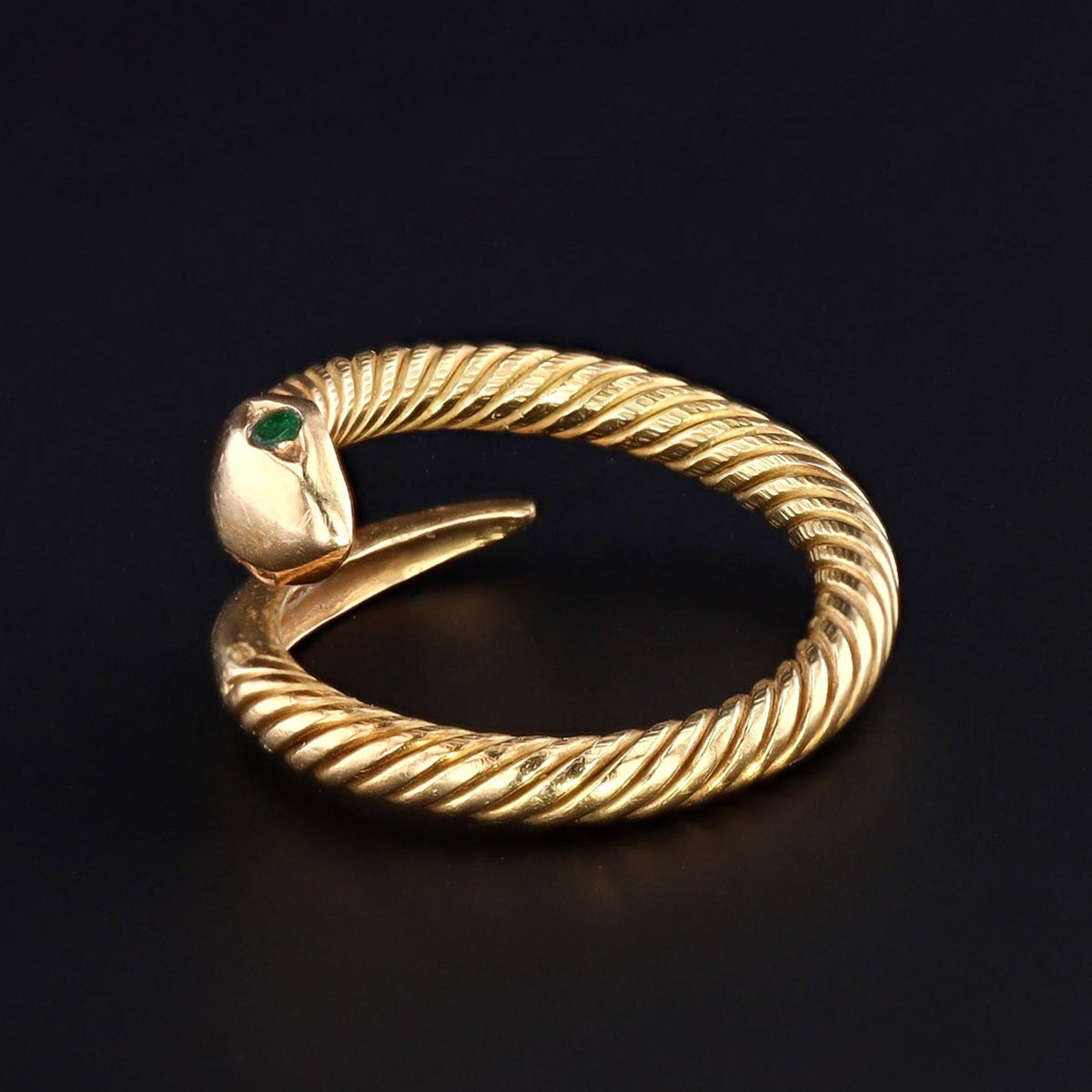 18k Gold Snake Ring | Vintage 18k Gold Snake Ring - Trademark Antiques
