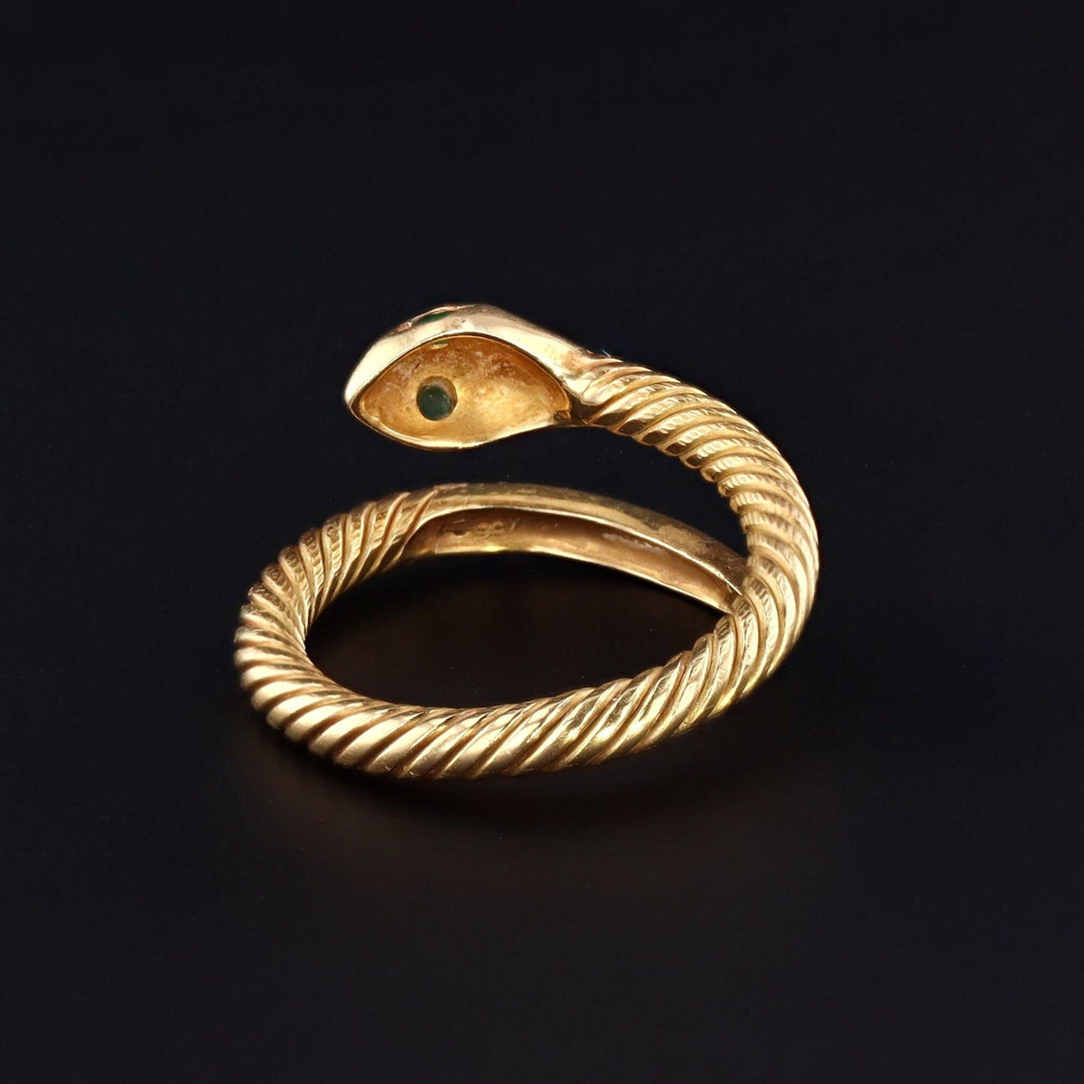 18k Gold Snake Ring | Vintage 18k Gold Snake Ring - Trademark Antiques