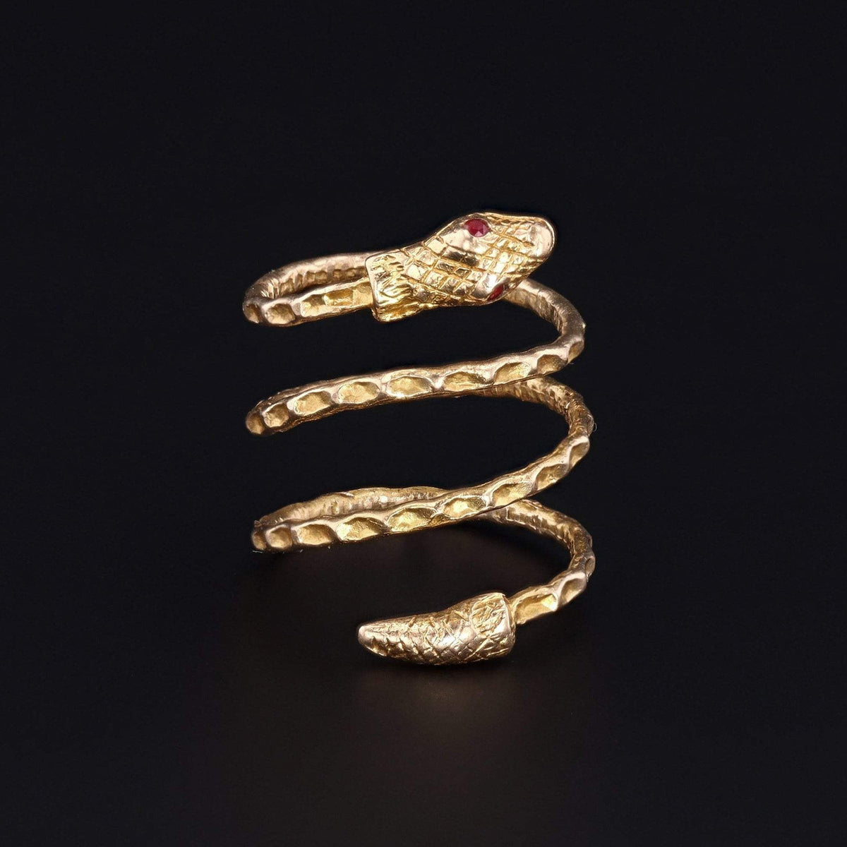 18k Gold Snake Ring | Vintage 18k Gold Snake Ring - Trademark Antiques