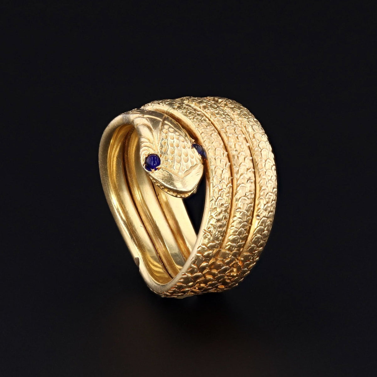 18k Gold Snake Ring | Vintage 18k Gold Snake Ring - Trademark Antiques