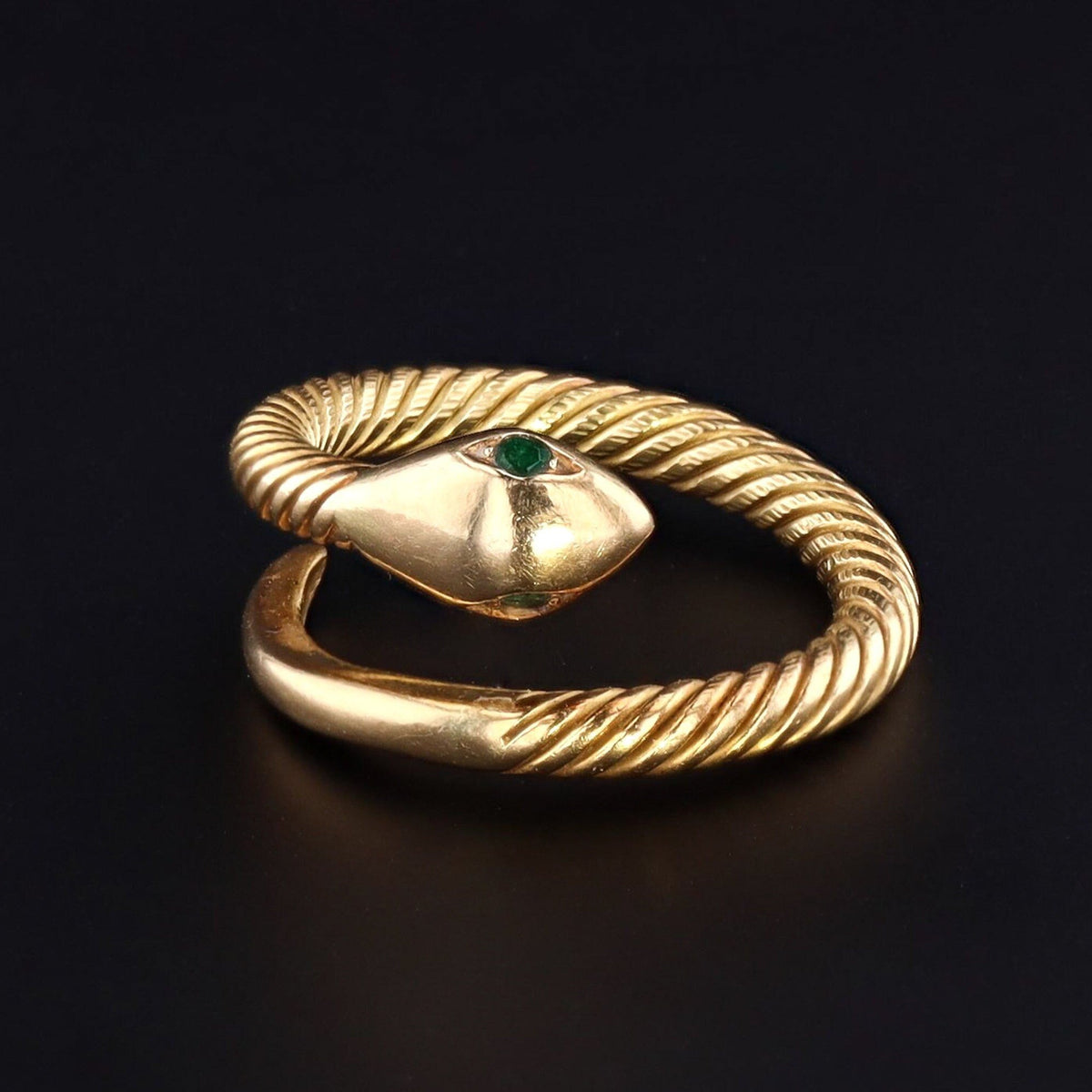 18k Gold Snake Ring | Vintage 18k Gold Snake Ring - Trademark Antiques
