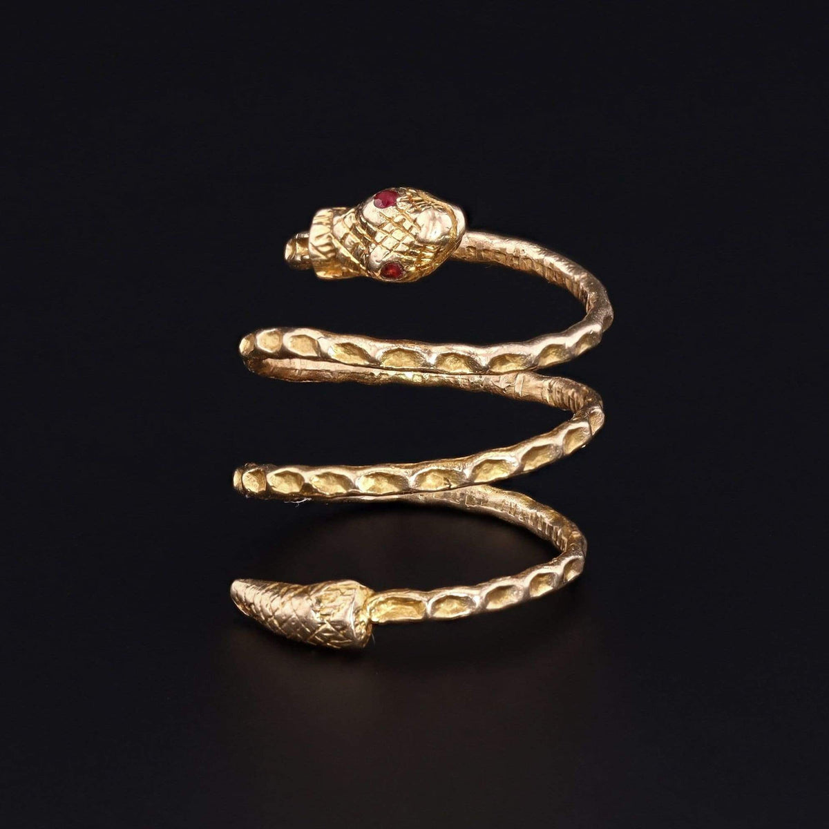 18k Gold Snake Ring | Vintage 18k Gold Snake Ring - Trademark Antiques