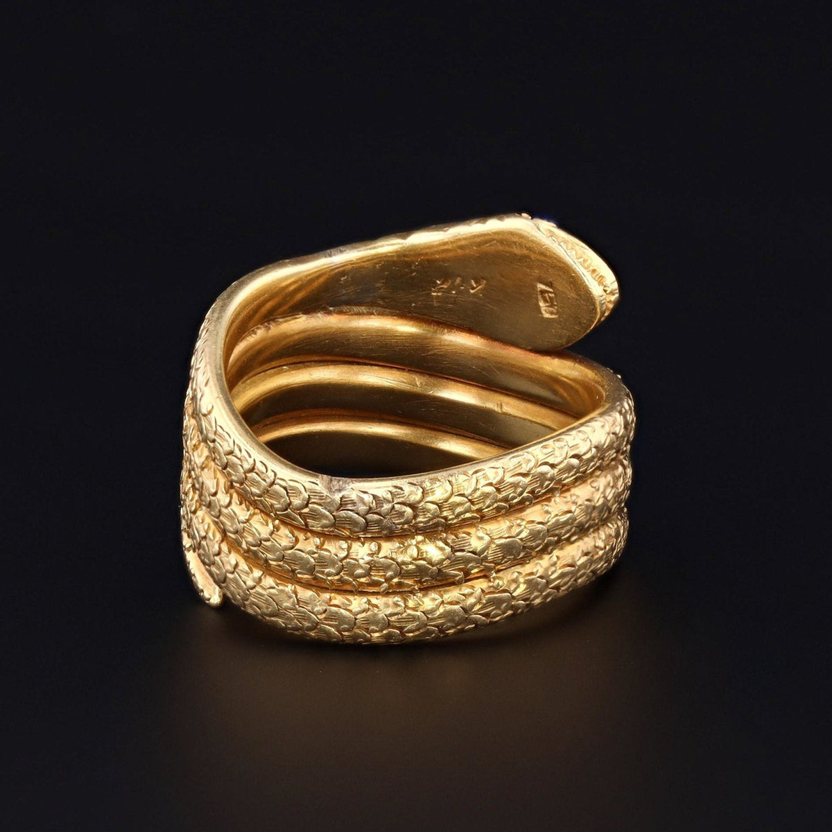 18k Gold Snake Ring | Vintage 18k Gold Snake Ring - Trademark Antiques