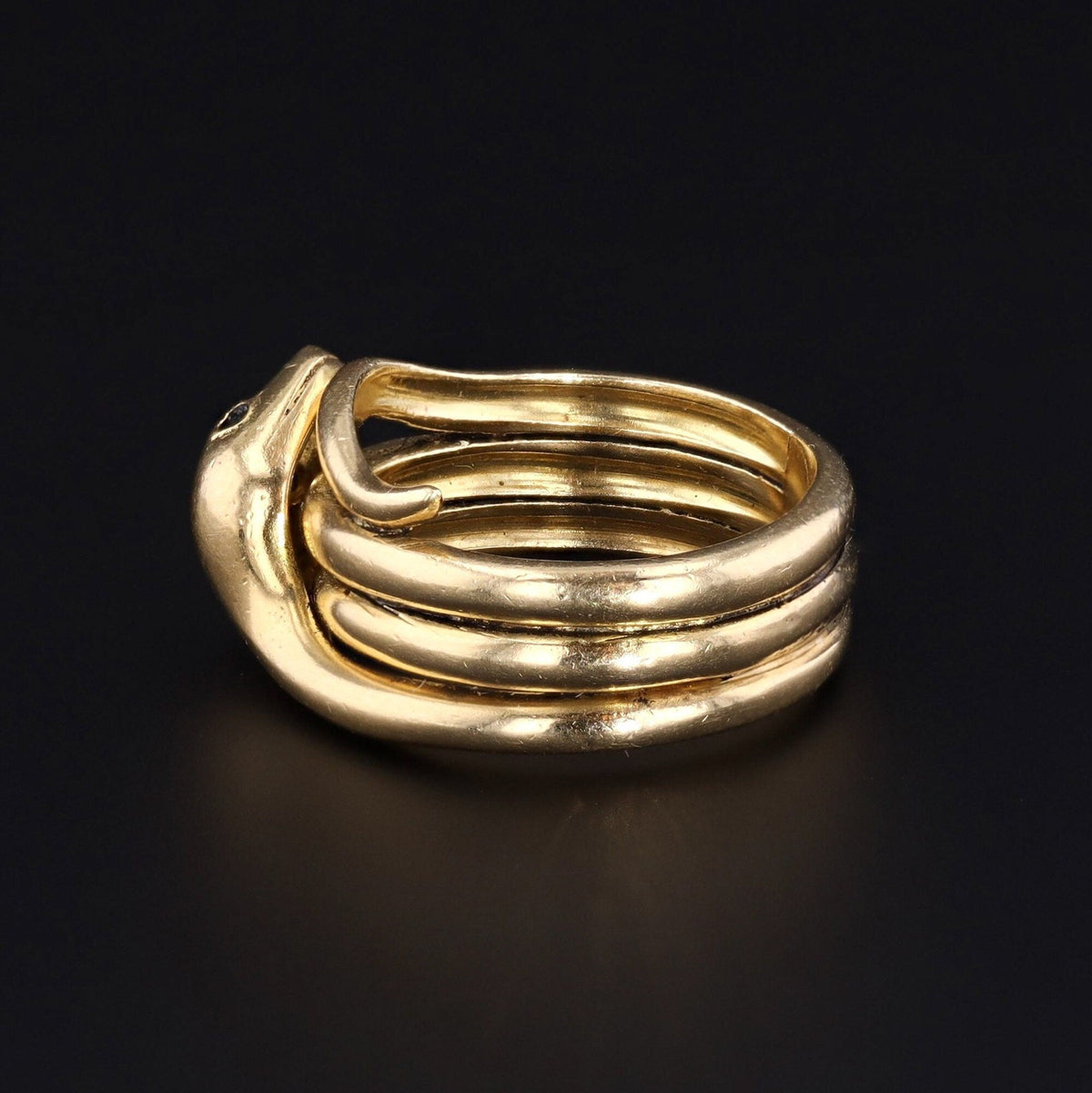 18k Gold Snake Ring | Vintage 18k Gold Snake Ring - Trademark Antiques