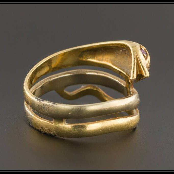18k Gold Snake Ring | Vintage 18k Snake Ring - Trademark Antiques