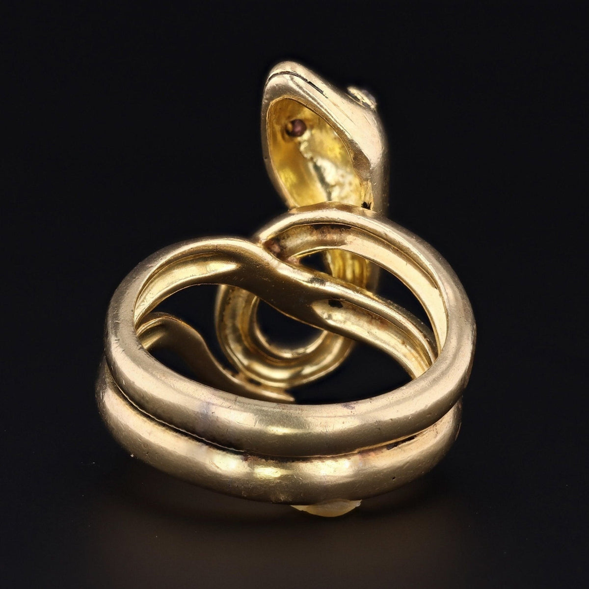 18k Gold Snake Ring | Vintage Snake Ring - Trademark Antiques