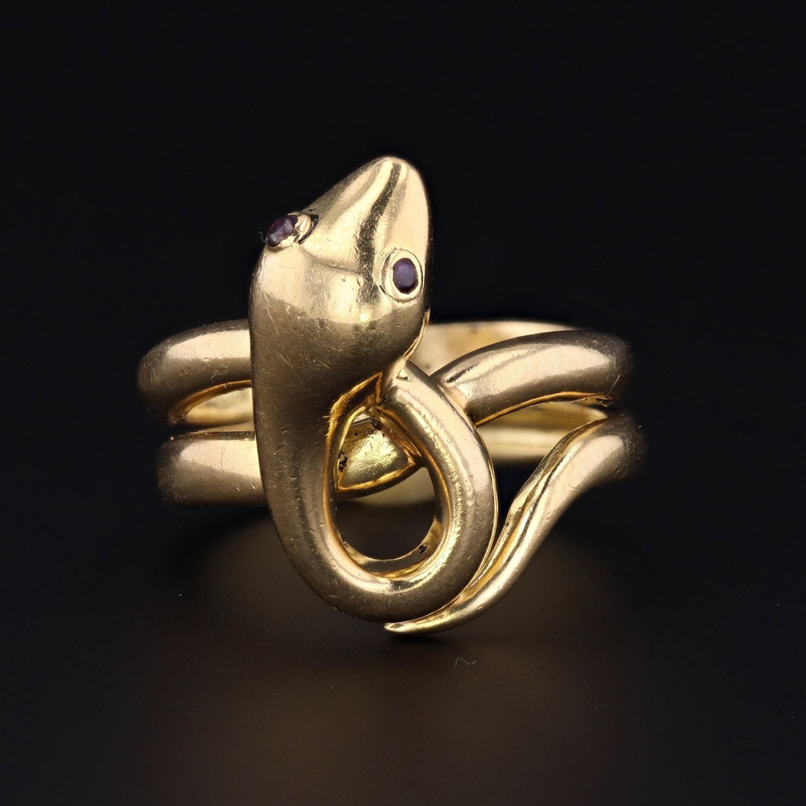 18k Gold Snake Ring | Vintage Snake Ring - Trademark Antiques