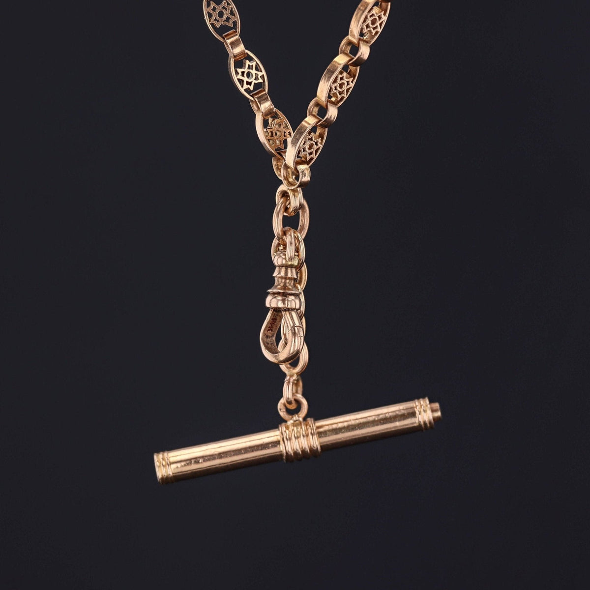 18k Gold Watch Chain Necklace | Antique Necklace - Trademark Antiques