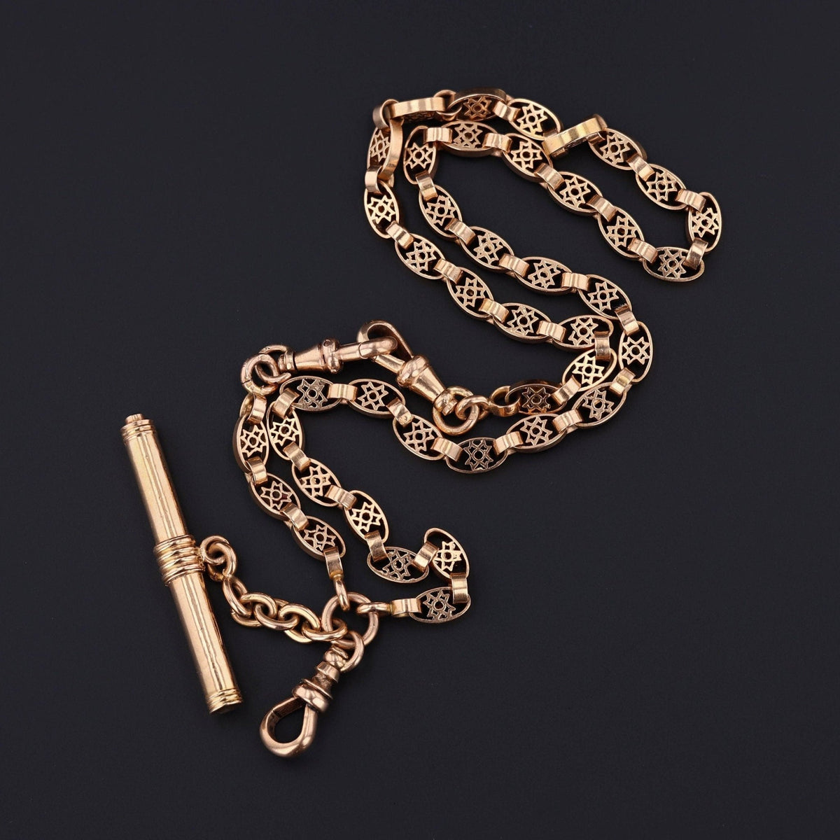 18k Gold Watch Chain Necklace | Antique Necklace - Trademark Antiques