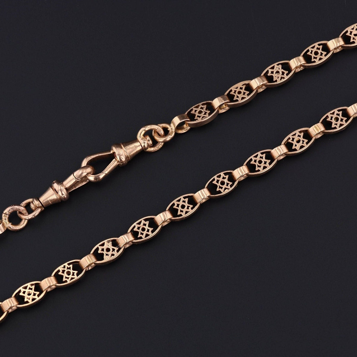 18k Gold Watch Chain Necklace | Antique Necklace - Trademark Antiques