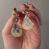 Dendritic Agate and Diamond Earrings of 14k Gold