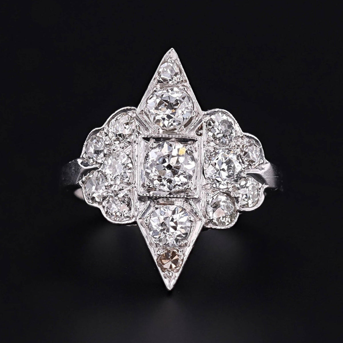 Vintage Diamond Ring | Platinum Diamond Ring - Trademark Antiques