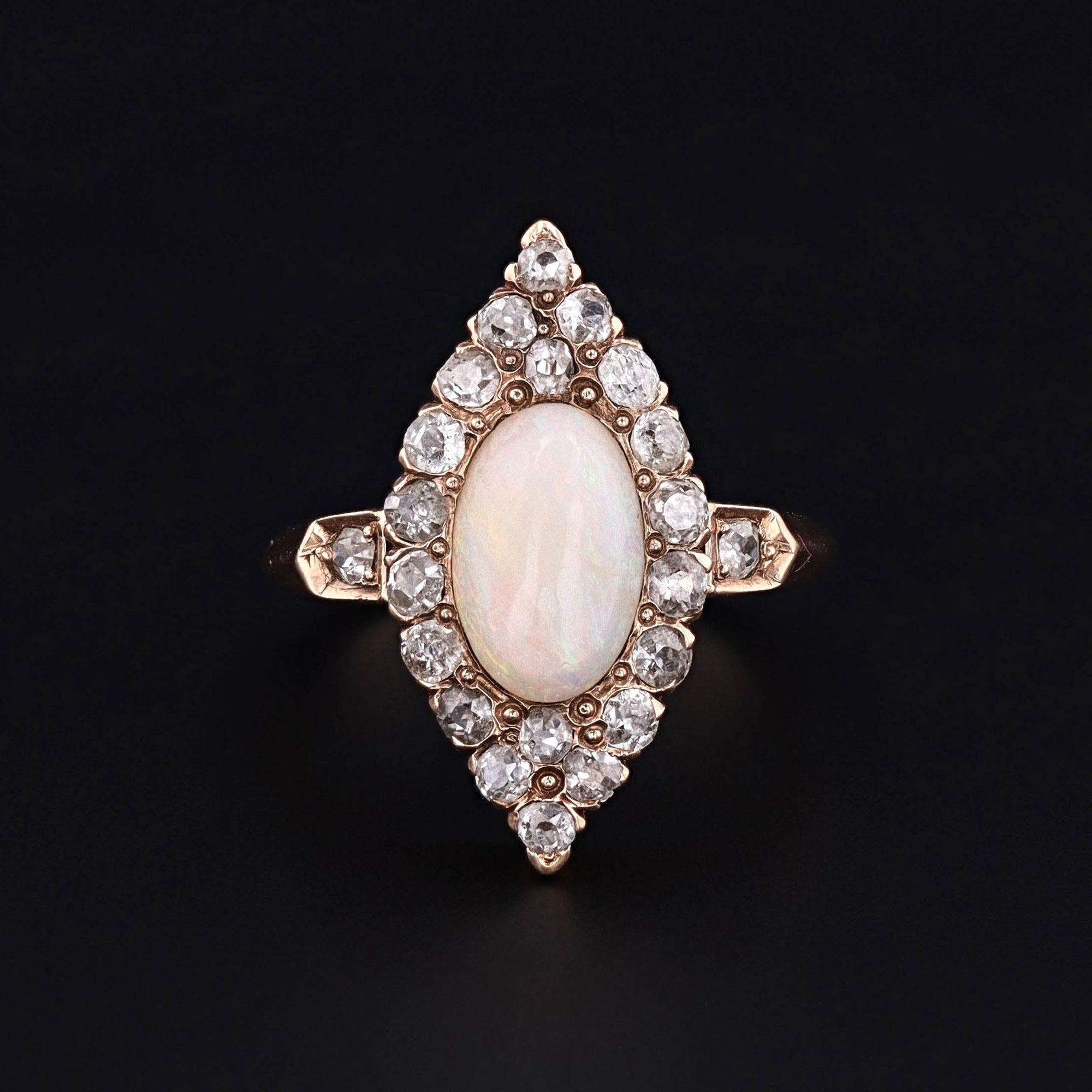 Antique Opal Ring | Opal & Diamond Ring