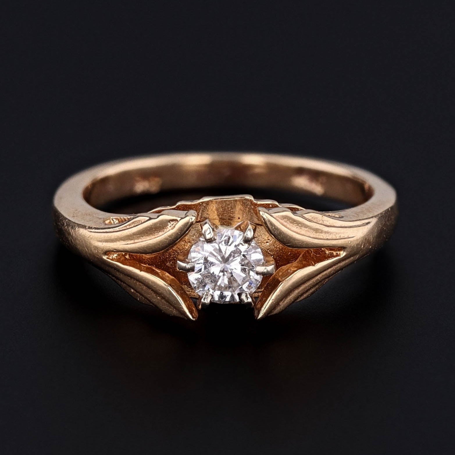 Vintage Diamond Engagement Ring of 14k Gold